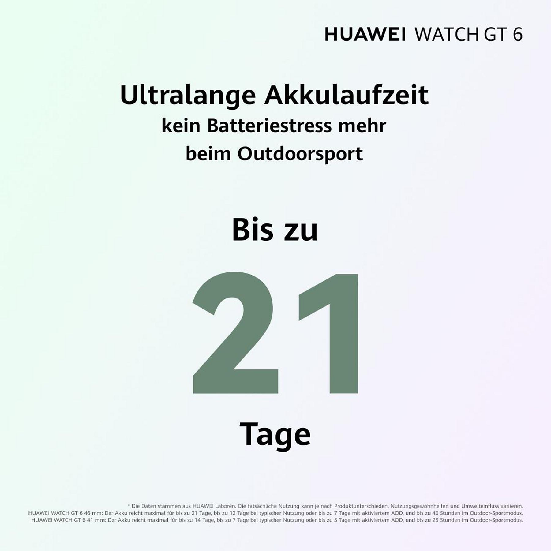 HUAWEI Watch GT6 46 Smartwatch Fluorelastomerarmband, 140-210 mm, Schwarz HUAWEI