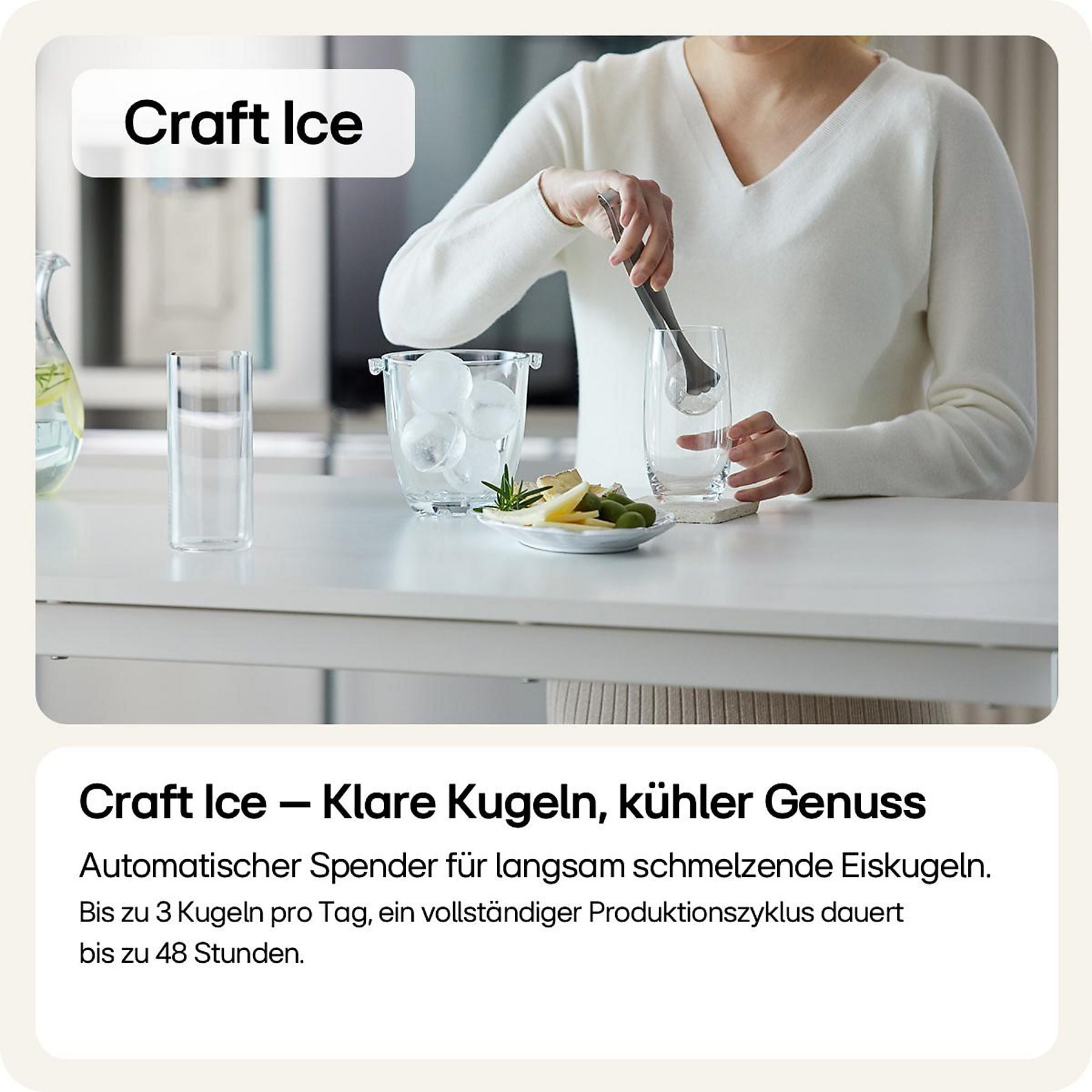 LG GMG960MMSD mit Craft Ice, InstaView® Multi-Door mit Craft Ice French Door (638 l, E, 1792 mm hoch, Essence Black Steel) LG