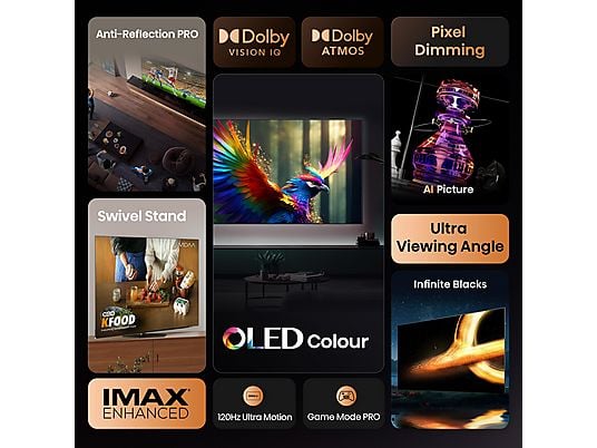HISENSE 65A85Q OLED (Flat, 65 Zoll / 164 cm, UHD 4K, SMART TV) HISENSE