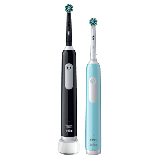 ORAL-B Pro Series 1 Duopack Elektrische Zahnbürste Blue/Black, Reinigungstechnologie: Mikrovibrationen ORAL-B