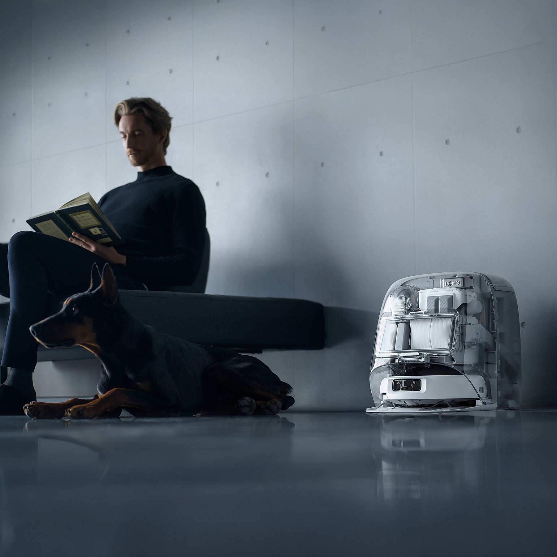 DJI VC ROMO P mit Wischfunktion und transparentem Design, Saugroboter DJI