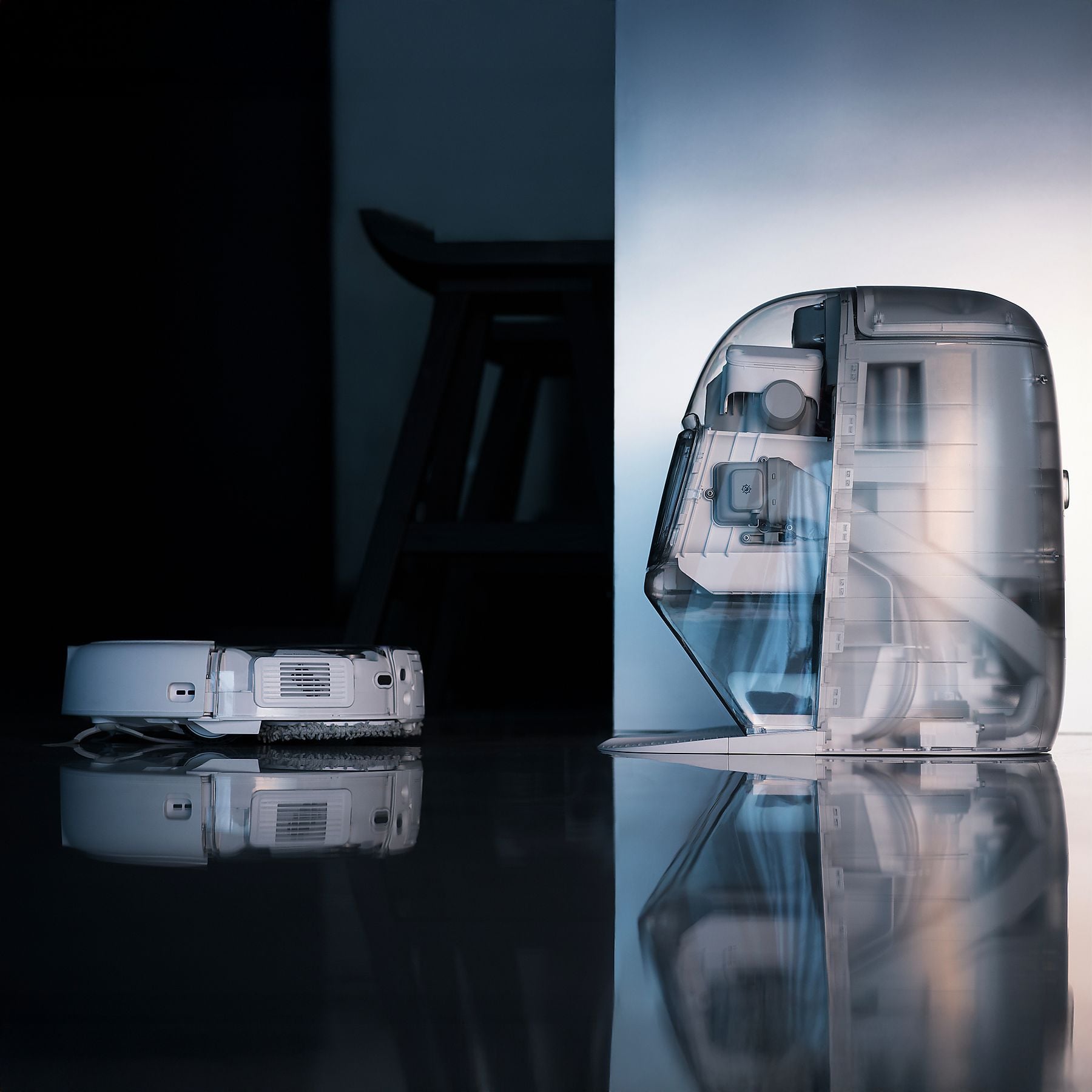 DJI VC ROMO P mit Wischfunktion und transparentem Design, Saugroboter DJI