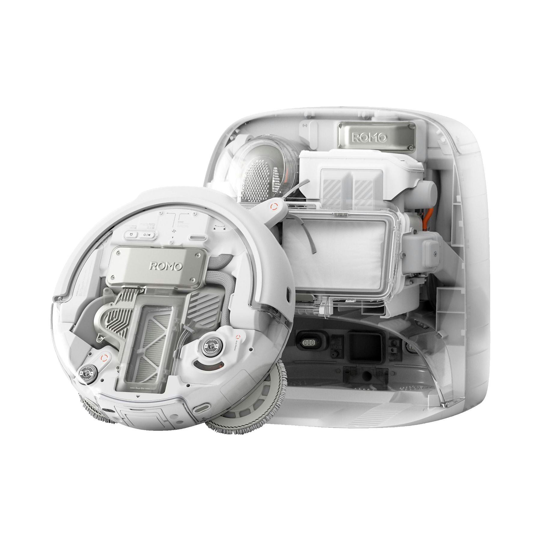 DJI VC ROMO P mit Wischfunktion und transparentem Design, Saugroboter DJI