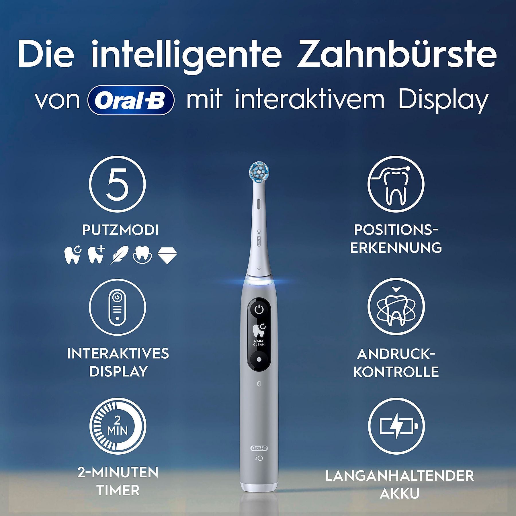 ORAL-B iO 6 Elektrische Zahnbürste Grey opal, Reinigungstechnologie: Mikrovibrationen ORAL-B