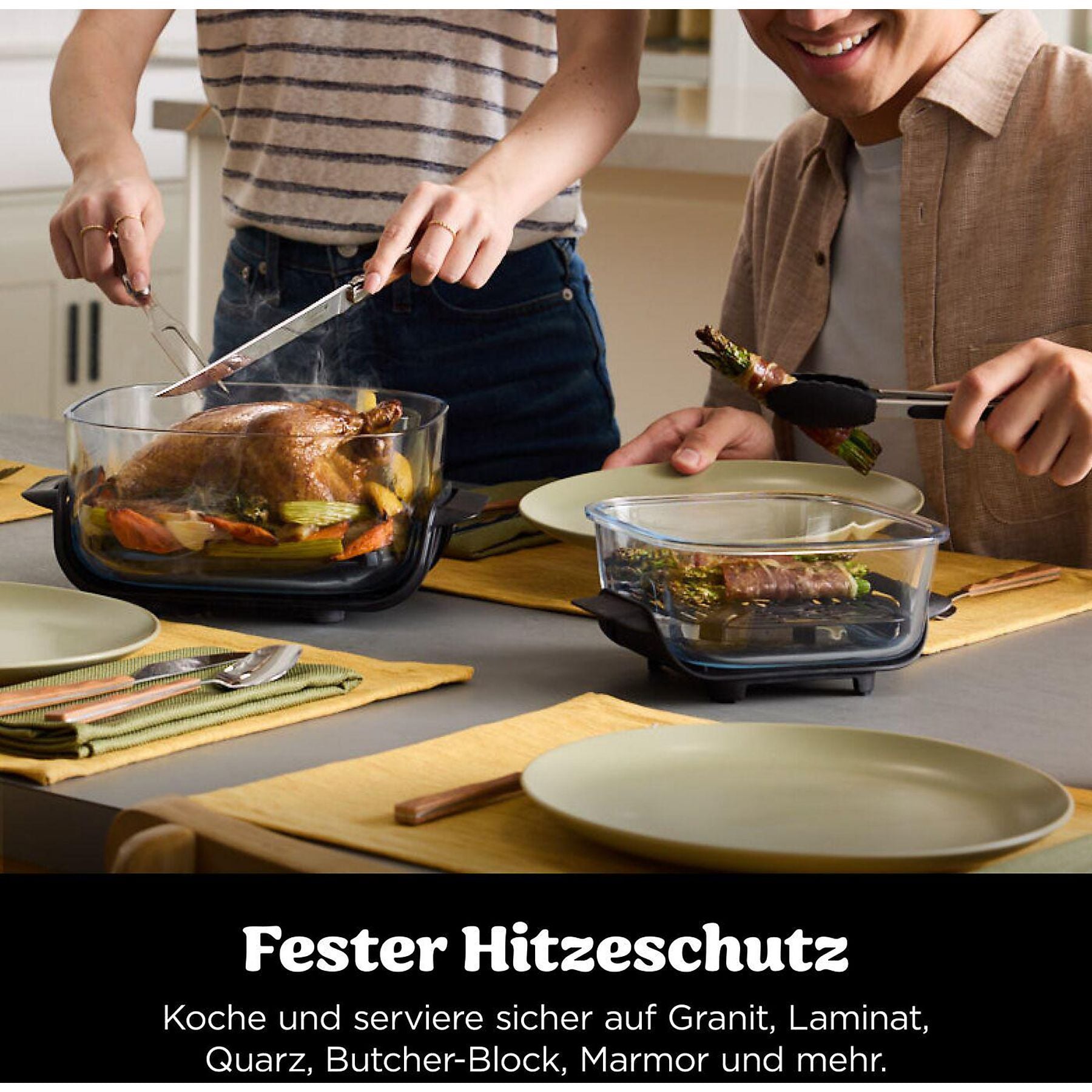 NINJA FN101EUGY CRISPi 4-in-1 Tragbare Glas-Heißluftfritteuse Cyber Space, Heißluftfritteuse NINJA
