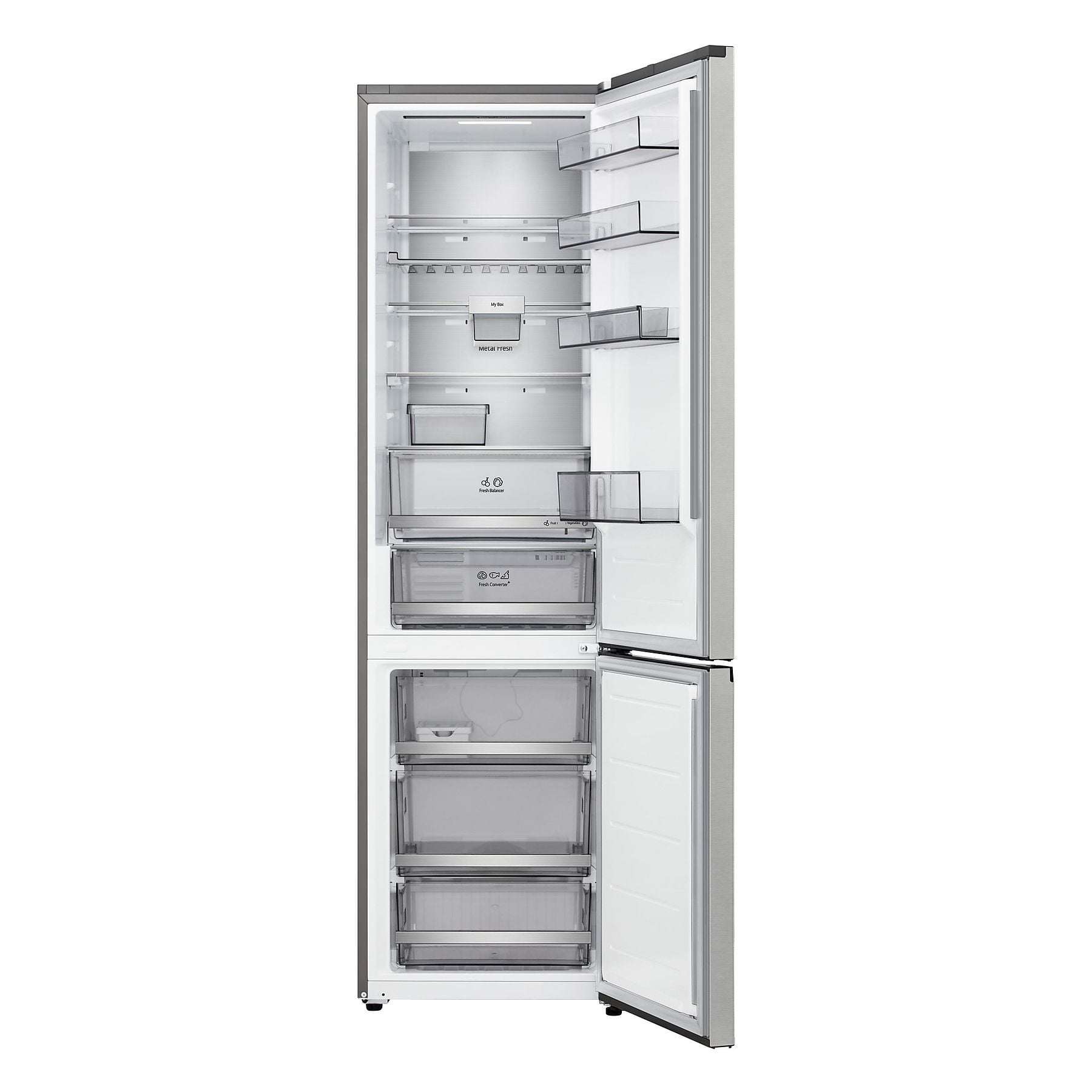 LG GBBS726BPY Fit&Max Kühlgefrierkombination (B, 375 l, 2030 mm hoch, Prime Silver) LG