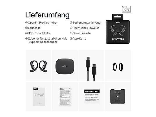 SHOKZ OpenFit Pro, Open-ear Kopfhörer Bluetooth Schwarz SHOKZ