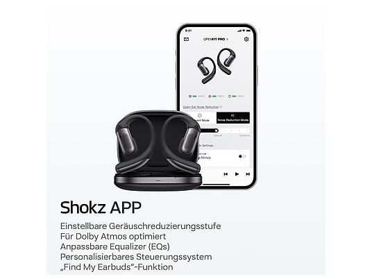 SHOKZ OpenFit Pro, Open-ear Kopfhörer Bluetooth Schwarz SHOKZ