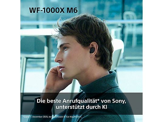 SONY WF-1000XM6 mit Noisecanceling, kabellos, In-ear Kopfhörer Bluetooth Schwarz SONY