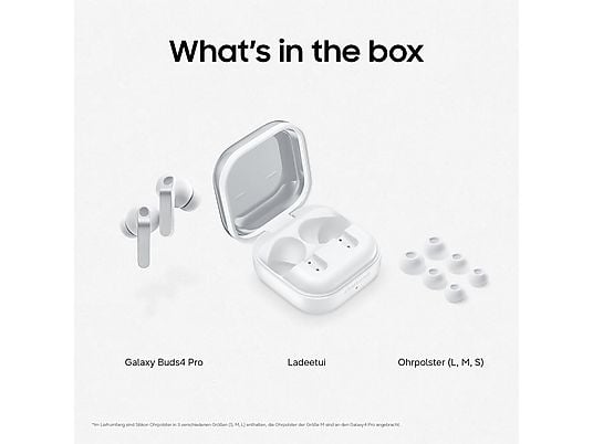 SAMSUNG Galaxy Buds4 Pro, In-ear Kopfhörer Bluetooth Weiß SAMSUNG
