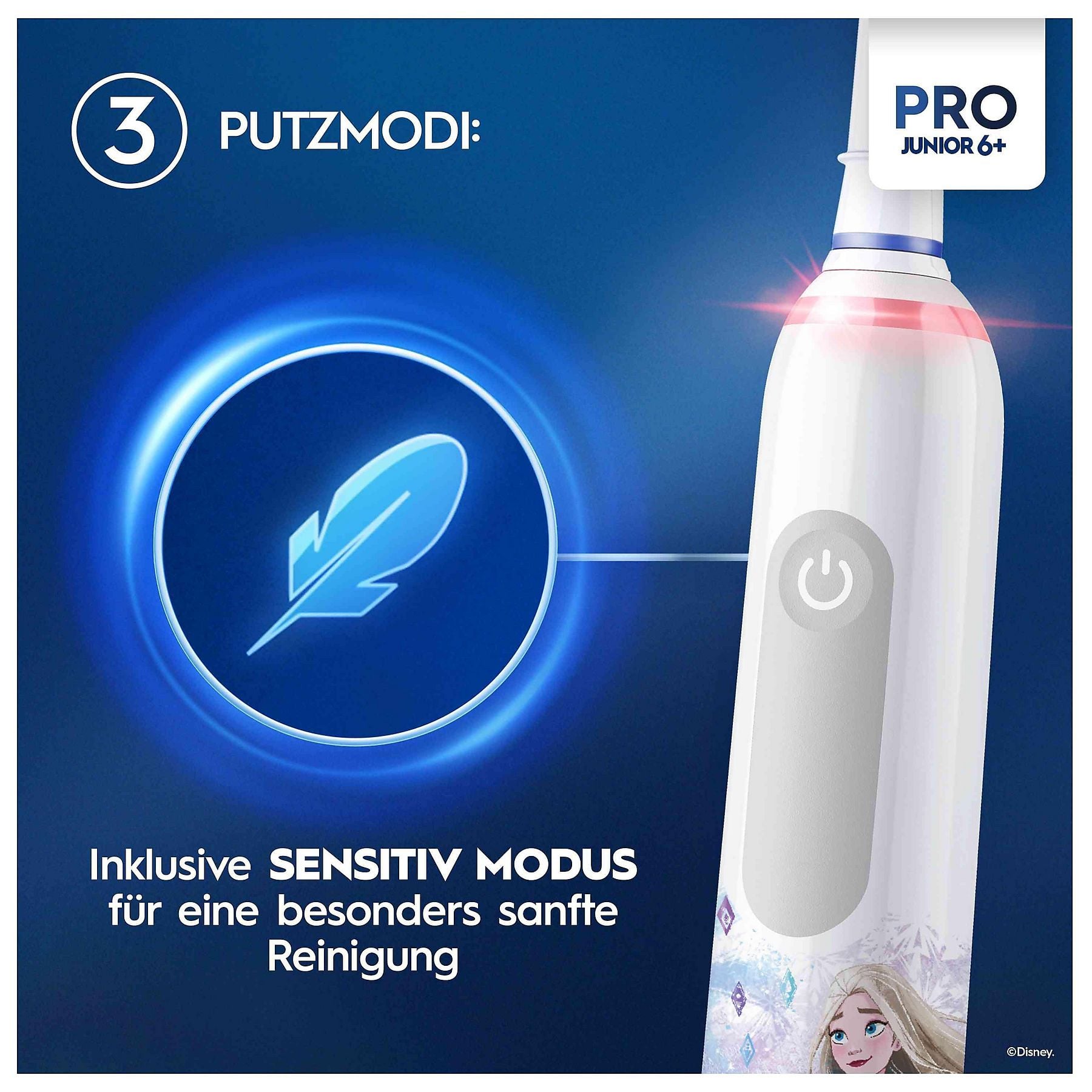 ORAL-B Pro Junior 6+ Frozen Elektrische Kinderzahnbürste Weiß, Reinigungstechnologie: Oszillierend / Rotierend (2D) ORAL-B