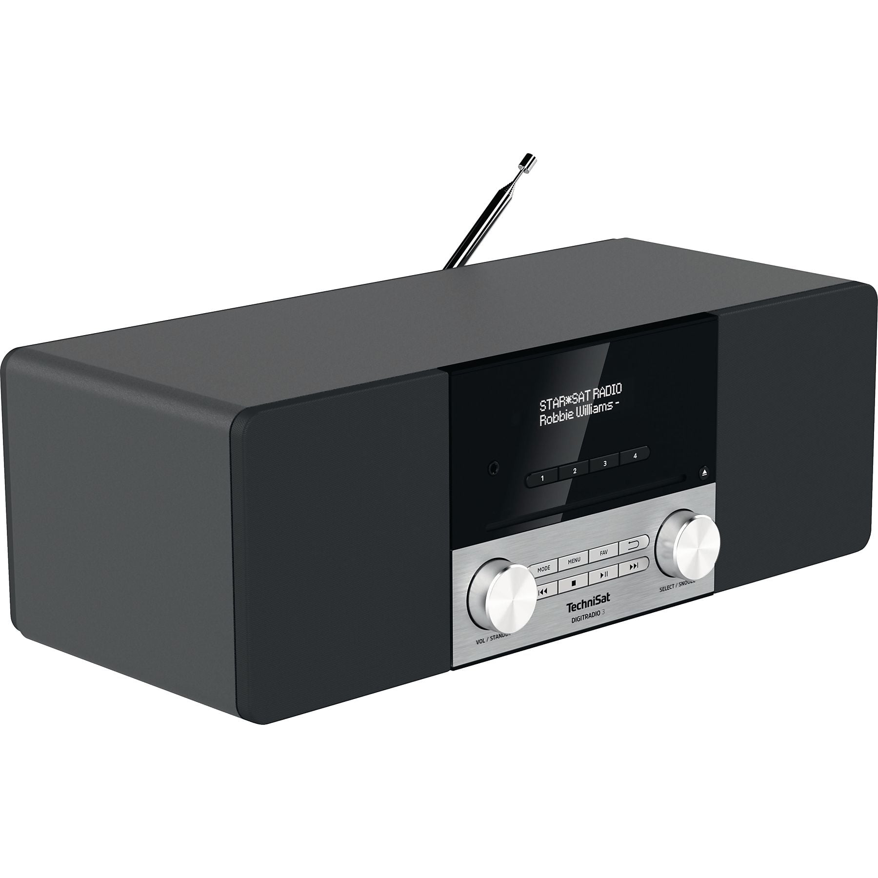 TECHNISAT DIGITRADIO 3 DAB+ Radio, DAB+, Bluetooth, Schwarz/Silber TECHNISAT
