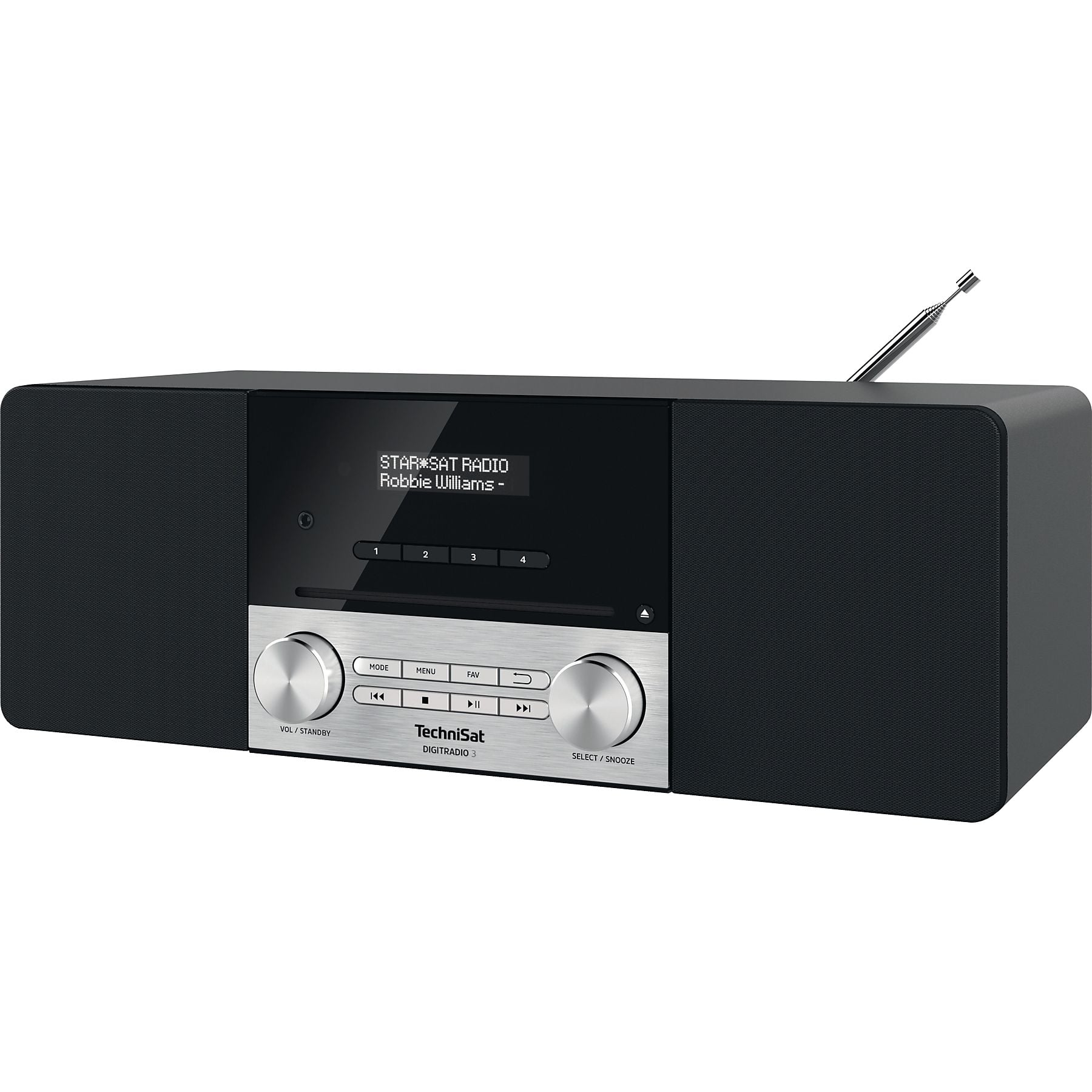 TECHNISAT DIGITRADIO 3 DAB+ Radio, DAB+, Bluetooth, Schwarz/Silber TECHNISAT