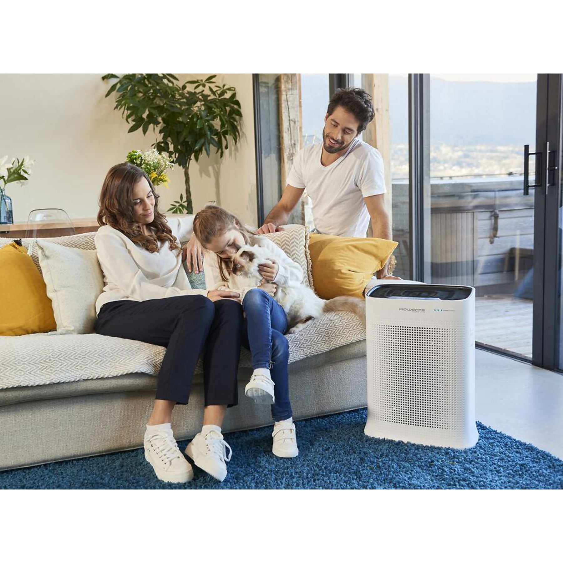 ROWENTA PU3080 Pure Air Genius Luftreiniger Weiß/Schwarz (65 Watt, Raumgröße: 120 m², Vorfilter, 2in1 Filter (Aktivkohlefilter, Partikelfilter), NanoCapture-Filter) ROWENTA