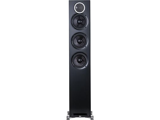 ELAC Debut Reference F5 HiFi Lautsprecher (Hochtöner: 1 x 25 mm Kalotte, Tieftöner: 3 x 130 mm Konus, Aramid-Faser verstärkt, Schwarz/Holz ELAC