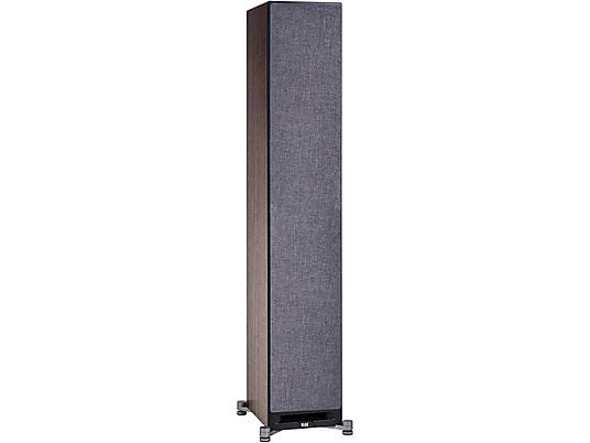 ELAC Debut Reference F5 HiFi Lautsprecher (Hochtöner: 1 x 25 mm Kalotte, Tieftöner: 3 x 130 mm Konus, Aramid-Faser verstärkt, Schwarz/Holz ELAC