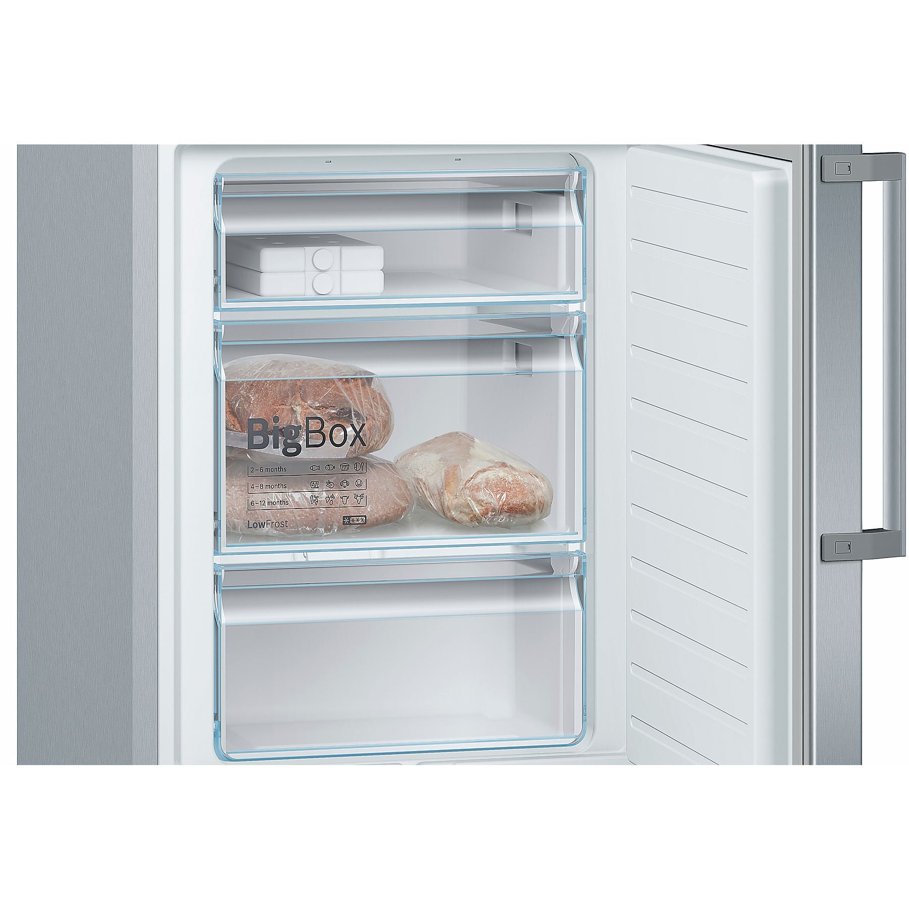 BOSCH KGE398IBP Serie 6 Kühlgefrierkombination (B, 343 l, 2010 mm hoch, Gebürsteter Stahl mit Anti Fingerprint) BOSCH