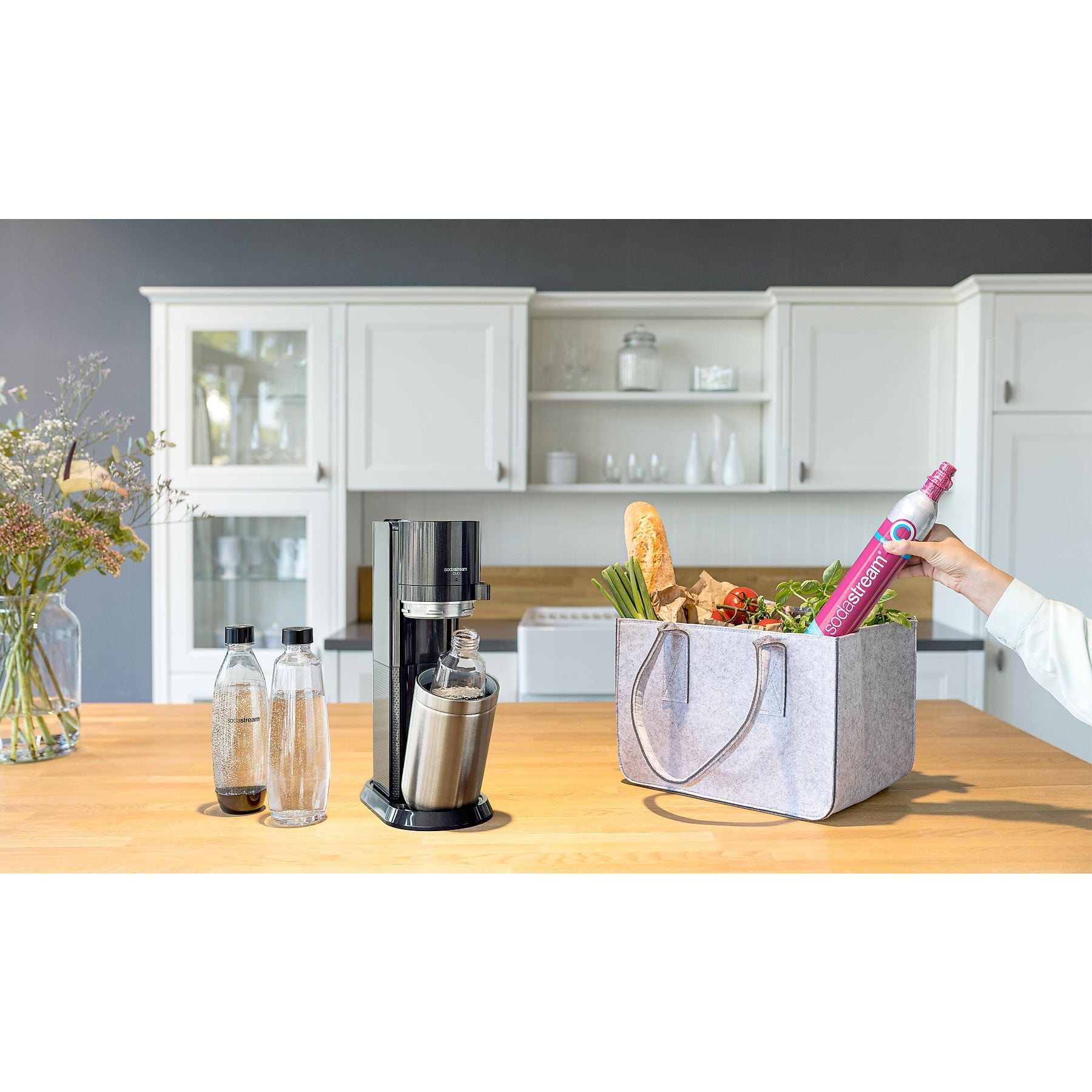 SODASTREAM DUO Glasflaschen Wassersprudler Titan SODASTREAM