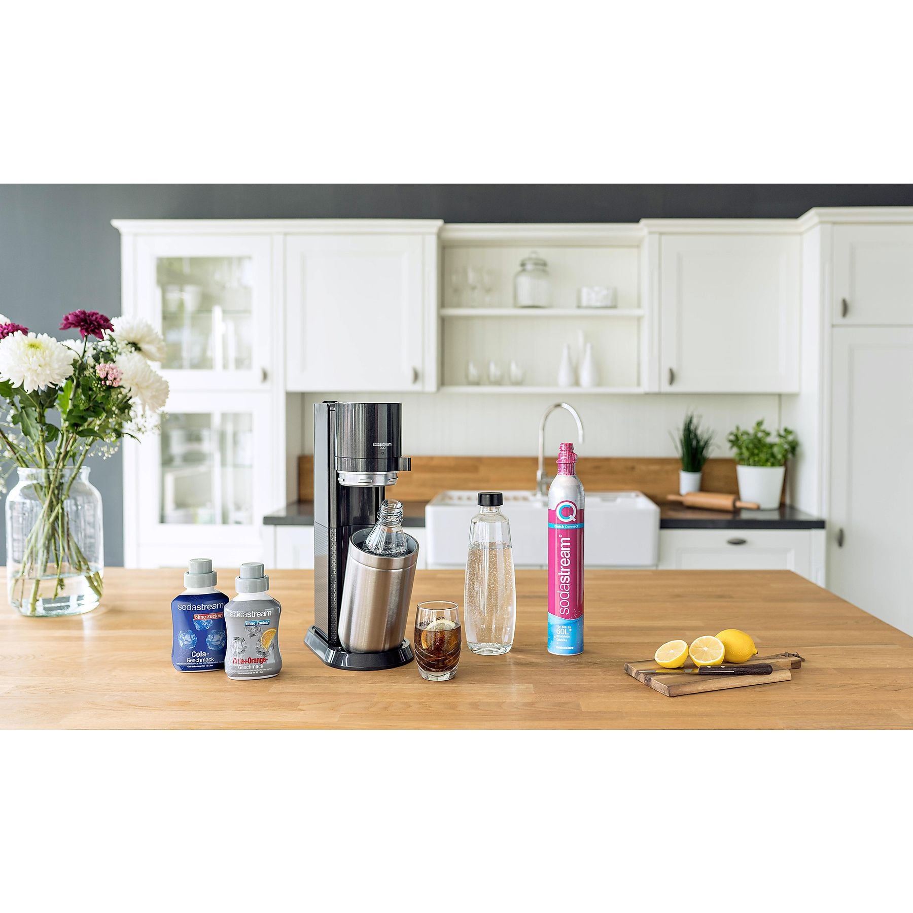 SODASTREAM DUO Glasflaschen Wassersprudler Titan SODASTREAM