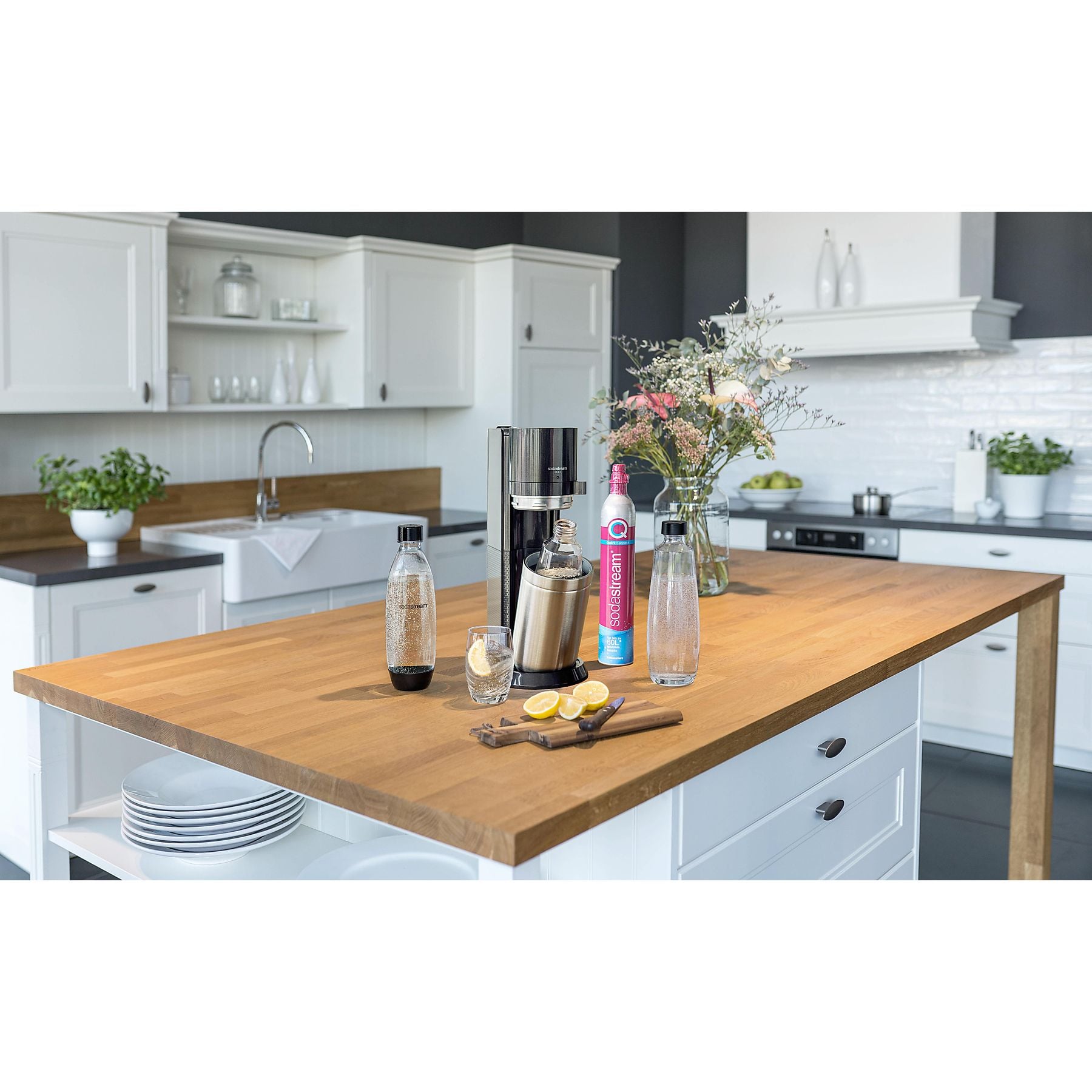 SODASTREAM DUO Glasflaschen Wassersprudler Titan SODASTREAM