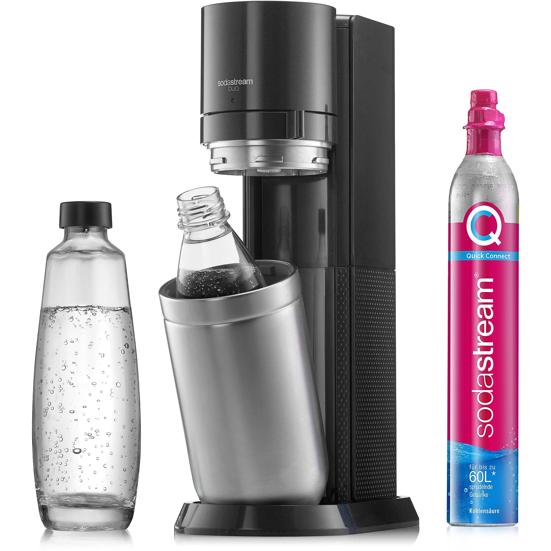 SODASTREAM DUO Glasflaschen Wassersprudler Titan SODASTREAM
