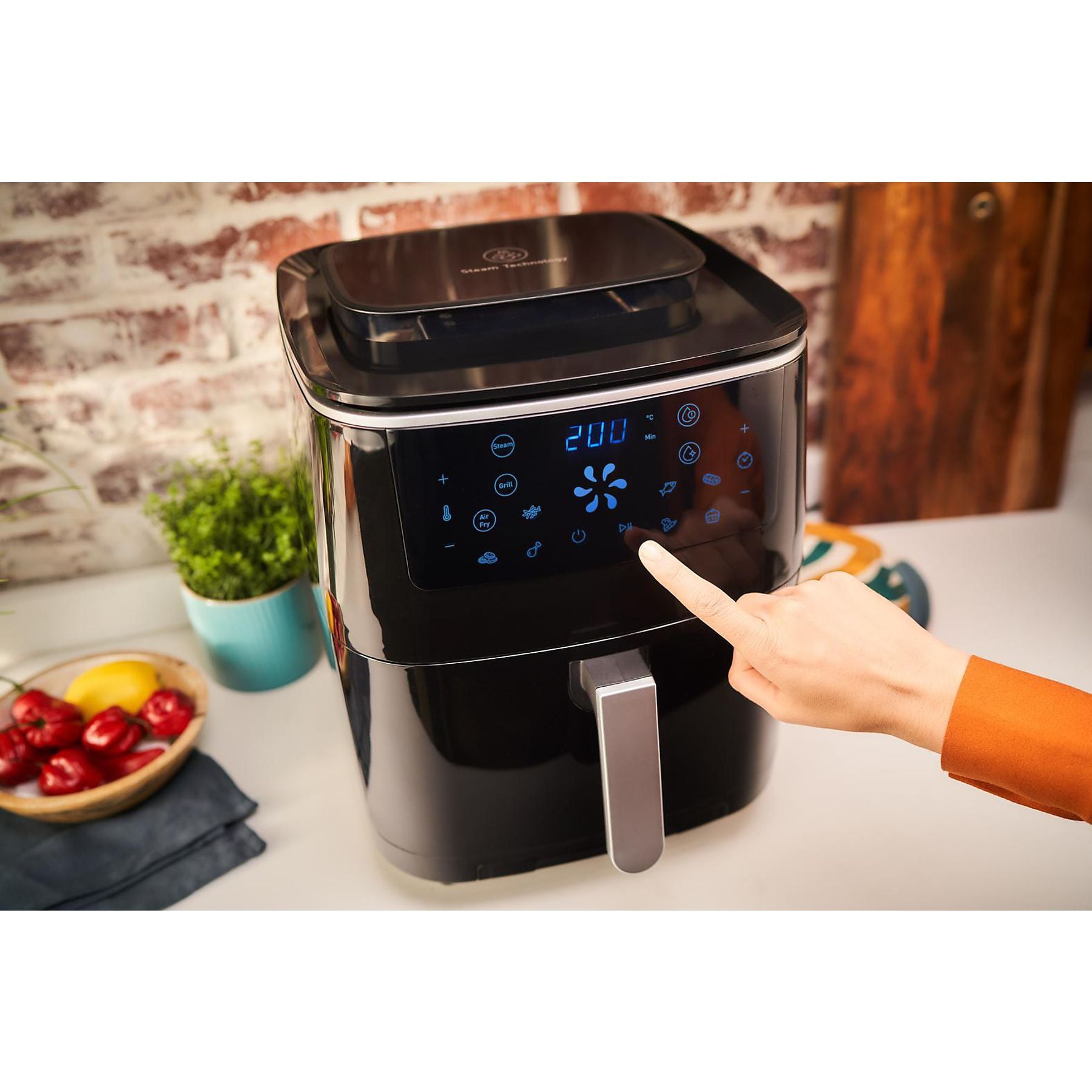 TEFAL FW2018 Easy Fry Grill & Steam Heißluftfritteuse 1700 Watt Schwarz TEFAL