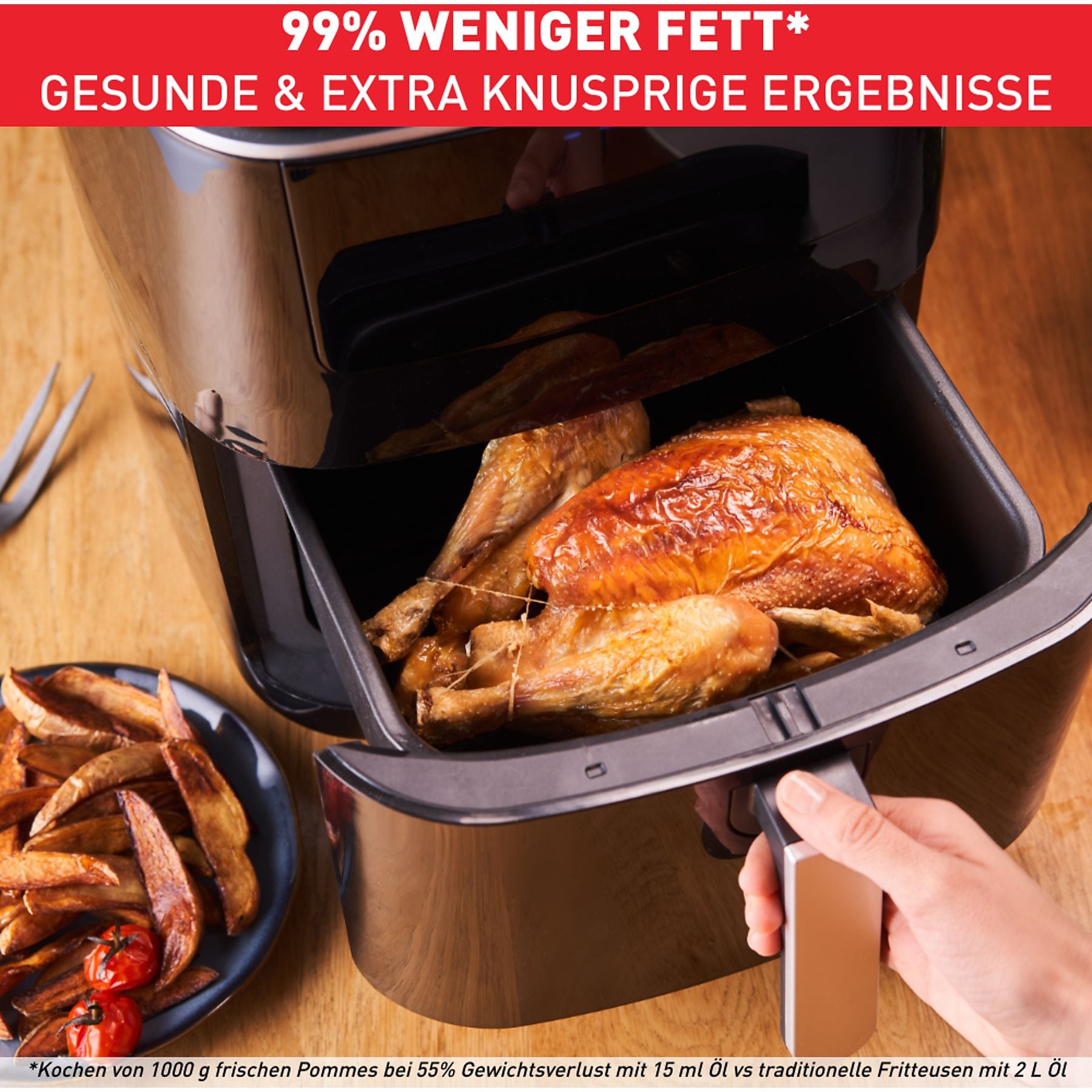 TEFAL FW2018 Easy Fry Grill & Steam Heißluftfritteuse 1700 Watt Schwarz TEFAL