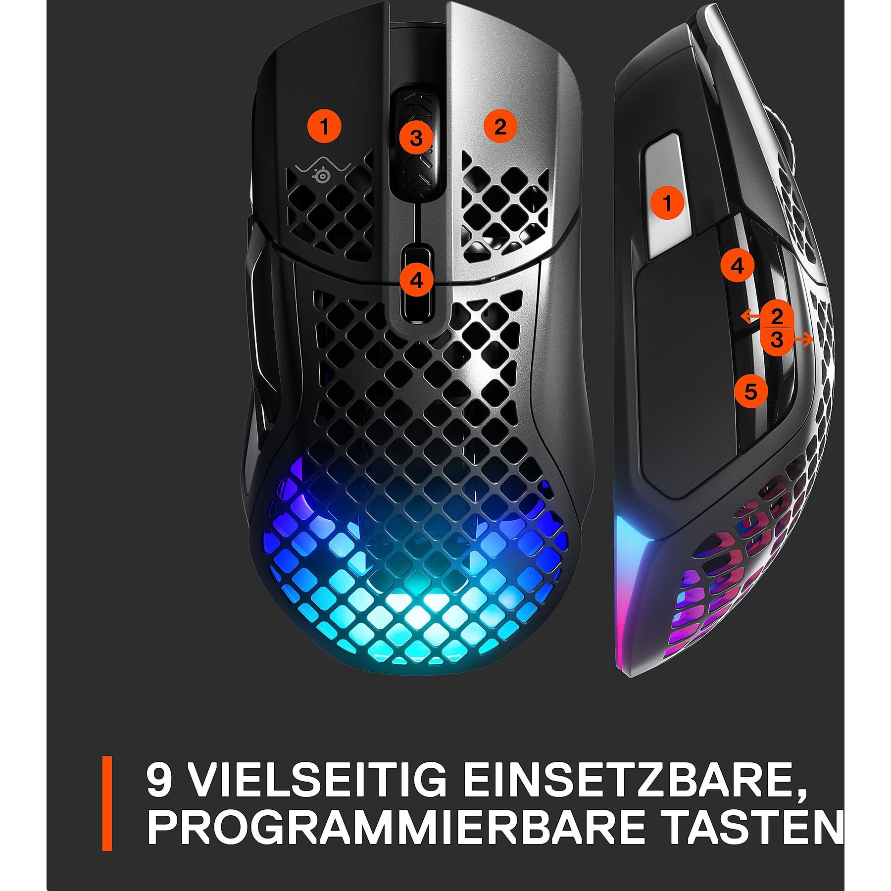 STEELSERIES Aerox 5 Wireless Gaming Maus, Mattschwarz STEELSERIES