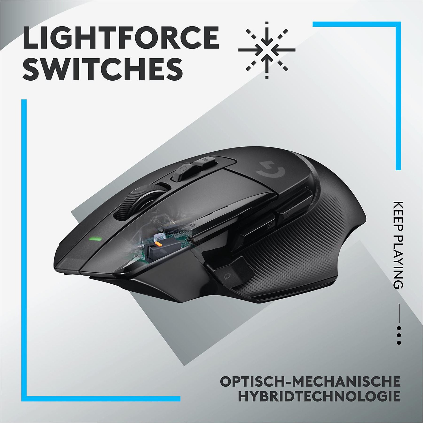 LOGITECH G502 X Lightspeed Gaming Maus, Schwarz LOGITECH