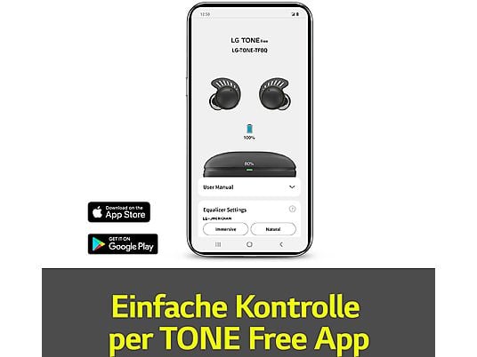 LG TONE Free Fit DTF7Q, In-ear Kopfhörer Bluetooth Schwarz LG