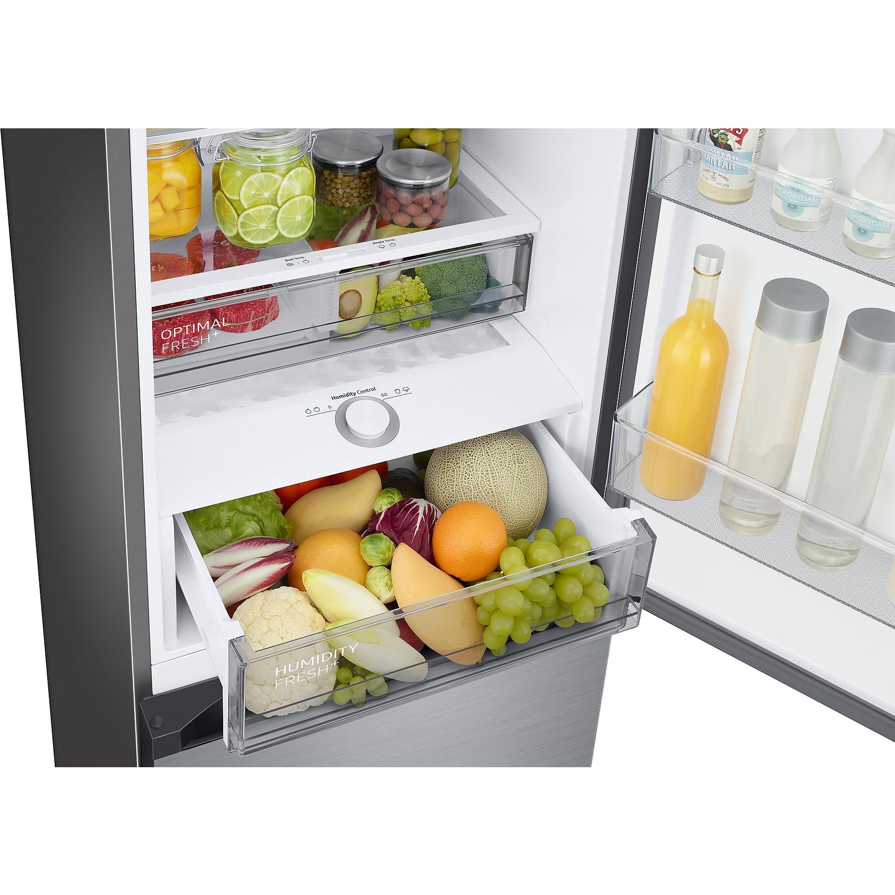 SAMSUNG RL 38 A7B5BS9/EG Bespoke Kühlgefrierkombination (B, 134 kWh, 2030 mm hoch, Edelstahl Look) SAMSUNG