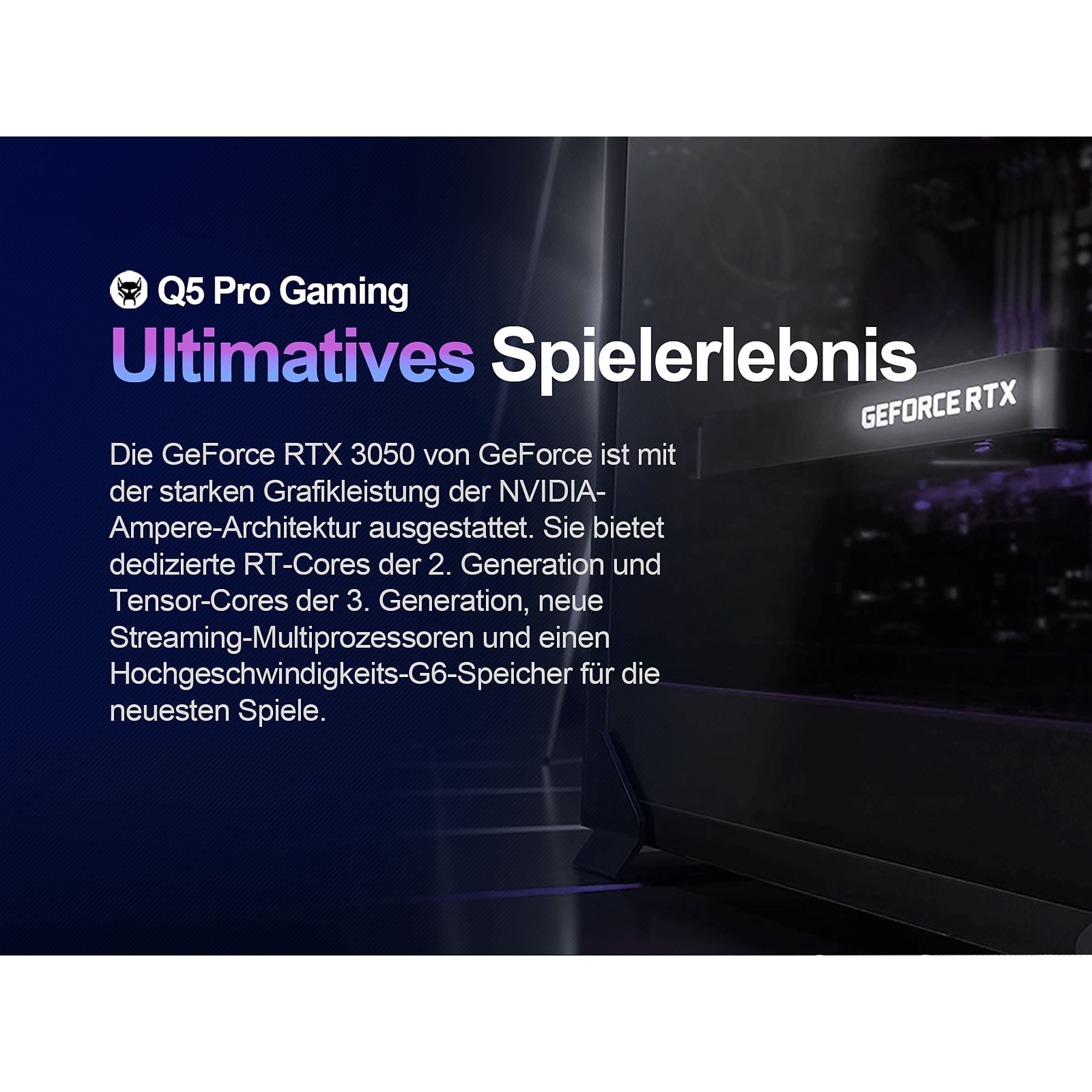BEASTCOM Q5 | Pro Gaming, Gaming-PC mit AMD Ryzen™ 5, 16 GB RAM, 1 TB SSD, NVIDIA, NVidia GeForce RTX™ 3050, Windows 11 Home BEASTCOM