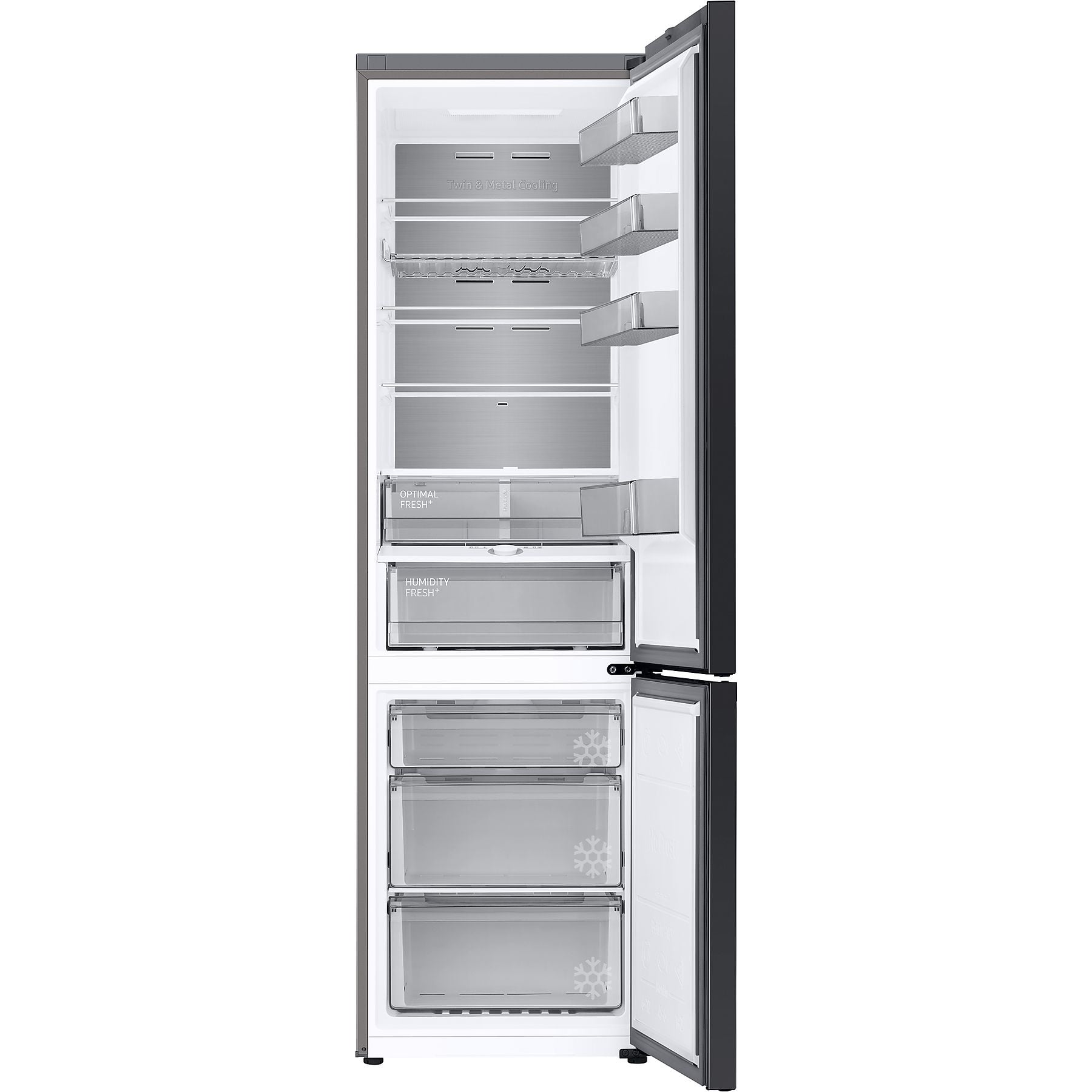 SAMSUNG RL 38 A7B5BS9/EG Bespoke Kühlgefrierkombination (B, 134 kWh, 2030 mm hoch, Edelstahl Look) SAMSUNG