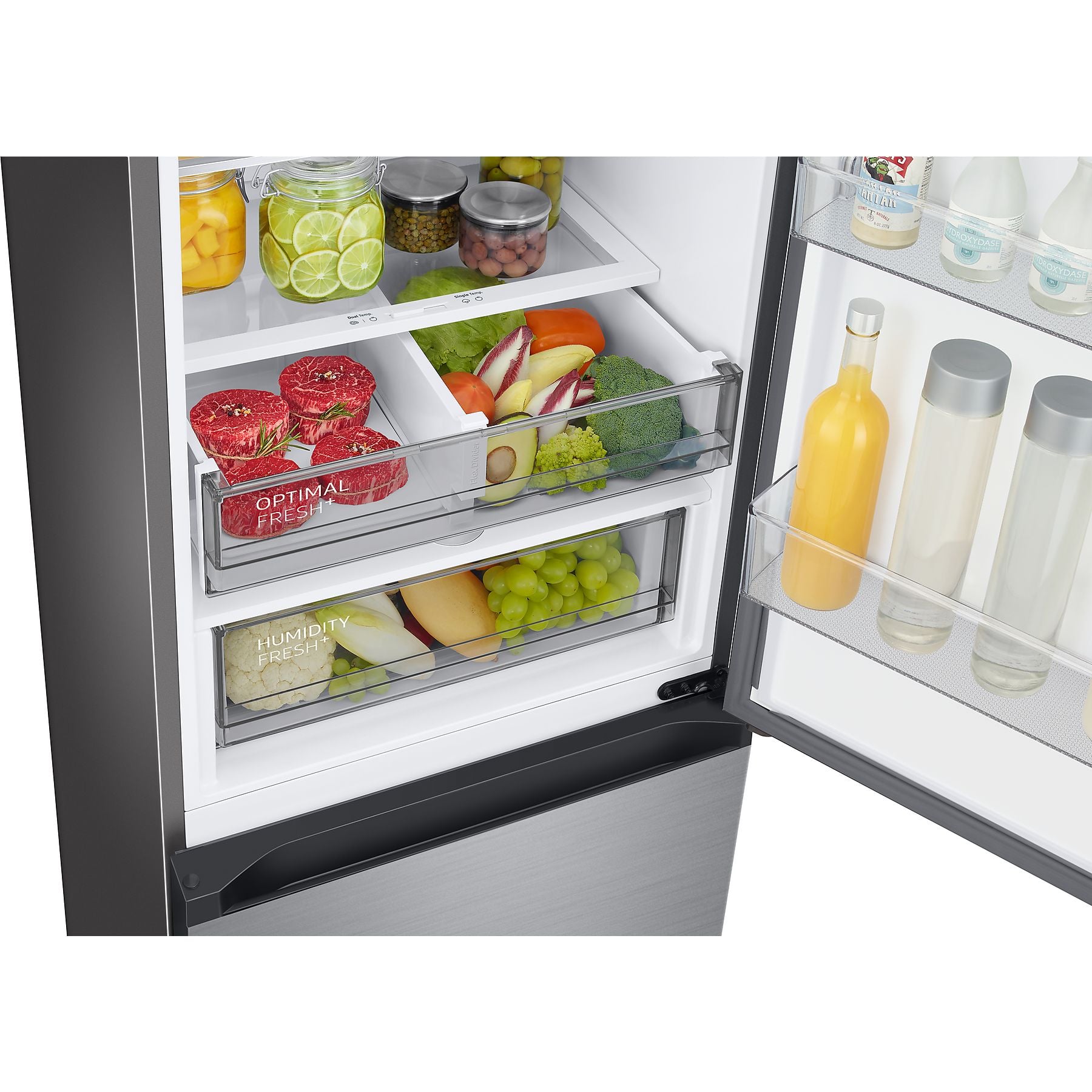 SAMSUNG RL 38 A7B5BS9/EG Bespoke Kühlgefrierkombination (B, 134 kWh, 2030 mm hoch, Edelstahl Look) SAMSUNG